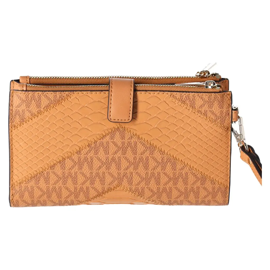 Michael Kors Jet Set Travel Large Double Zip Wallet/Wristlet Cider Yellow 