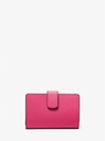 Michael Kors Small Crossgrain Leather Bi-fold Compact Wallet Electric Pink