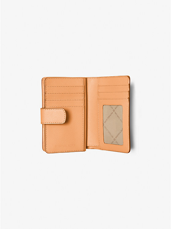  Michael Kors Small Crossgrain Leather Bi-Fold Compact Wallet