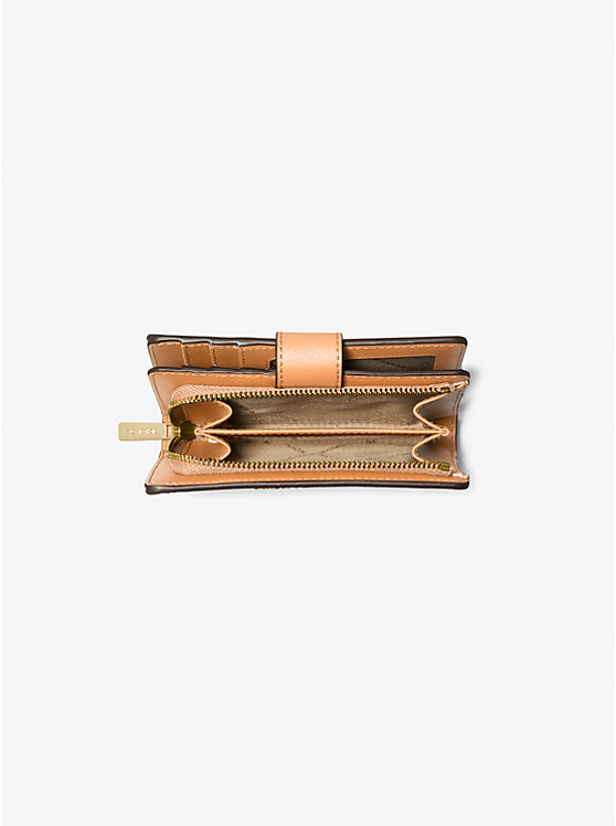  Michael Kors Small Crossgrain Leather Bi-Fold Compact Wallet