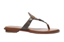 Michael Kors Aubrey Cutout Signature Logo Leather T-Strap Slipper