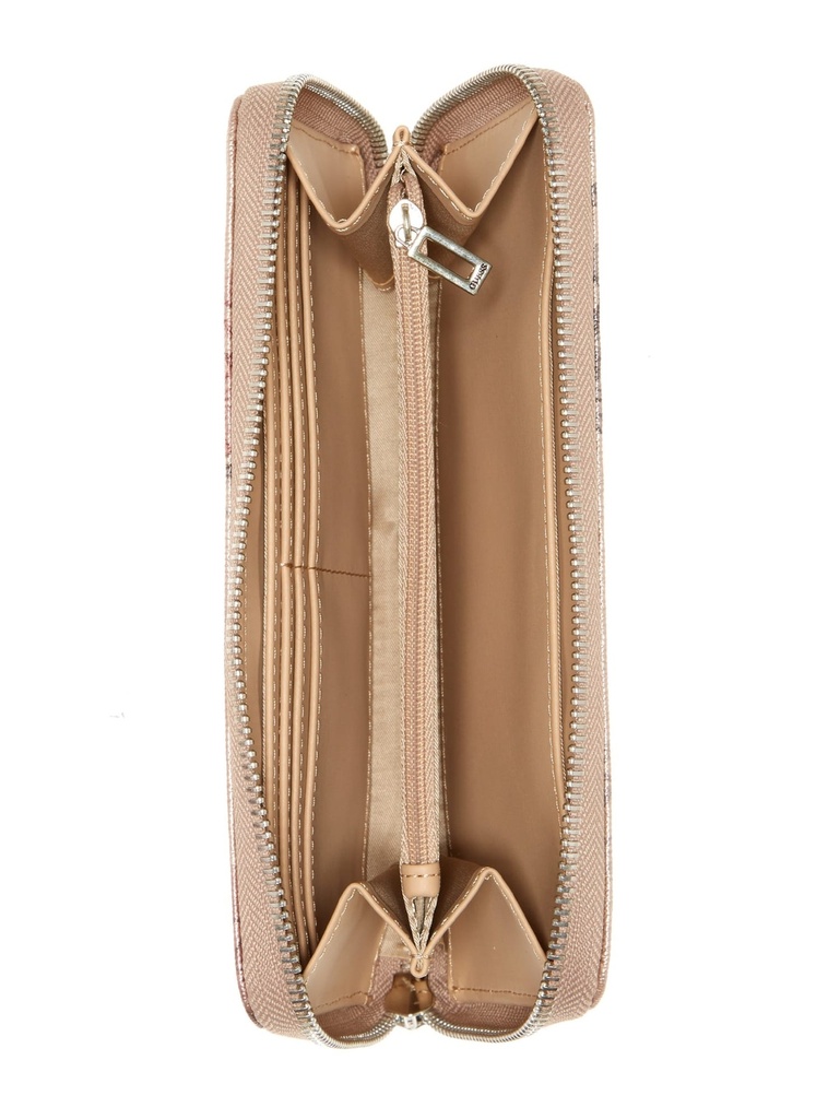 Guess Abree Logo Floral Saffiano Medium Zip-Around Wallet