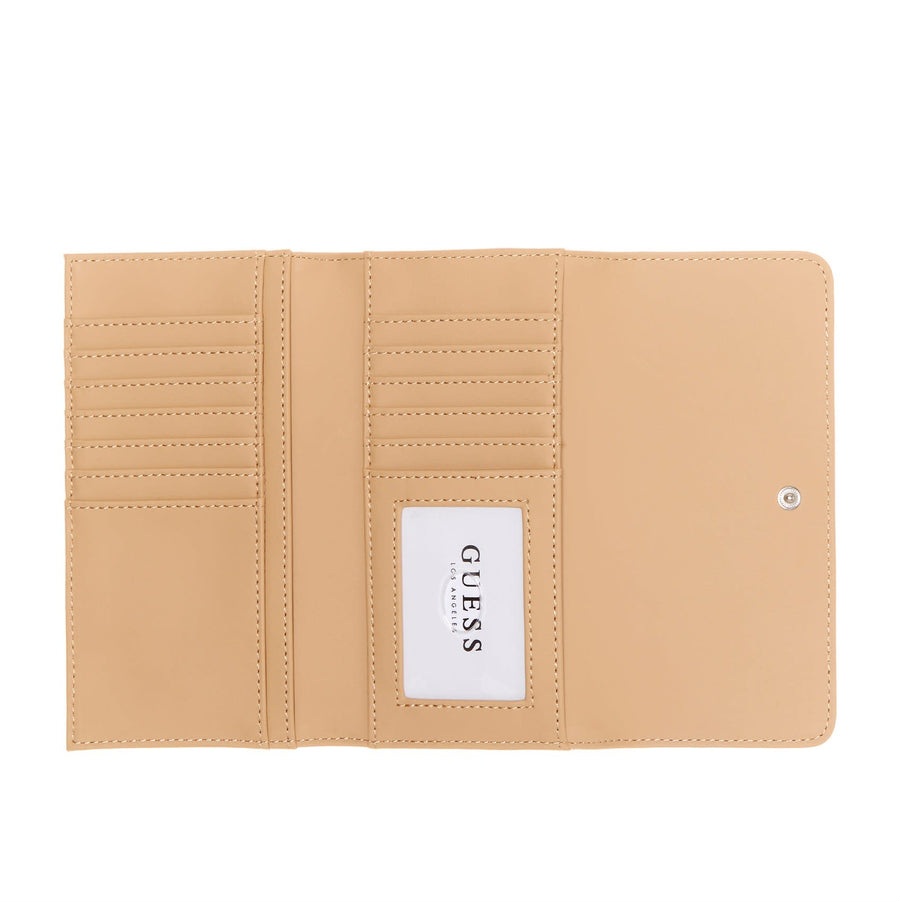 Guess Abree Logo Saffiano Slim Wallet (Deep Teal)