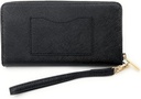 Tory Burch Emerson Wristlet Zip Continental Wallet (Black)