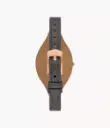 Fossil Women's Carlie Three-Hand Black LiteHide Leather Watch