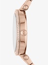 MK Women's Oversized Pavé Logo Rose Gold-Tone Watch