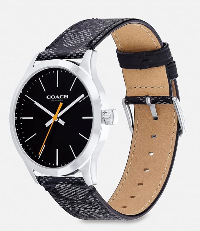 Coach Women's Baxter Watch 39 mm, Grey (Graphite//Nature's Delight) Strap.