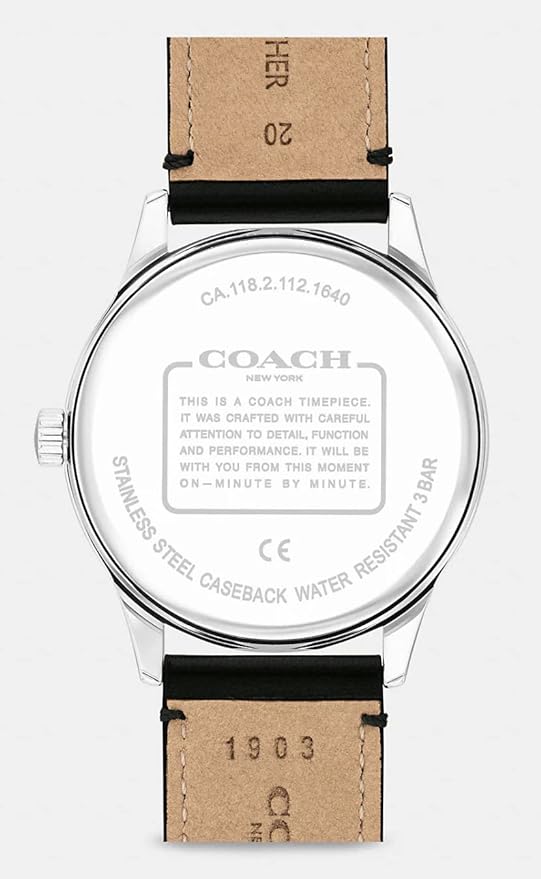 Coach Women's Baxter Watch 39 mm, Grey (Graphite//Nature's Delight) Strap.