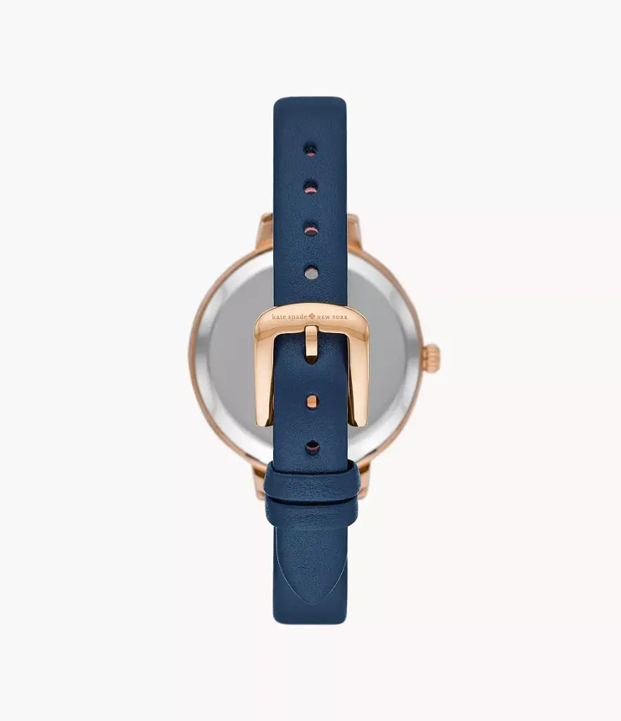 Kate Spade New York Metro Two-Hand Blue Leather Watch