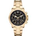 MK Analog Black Dial Men's Watch Stainless Steel Gold Strap