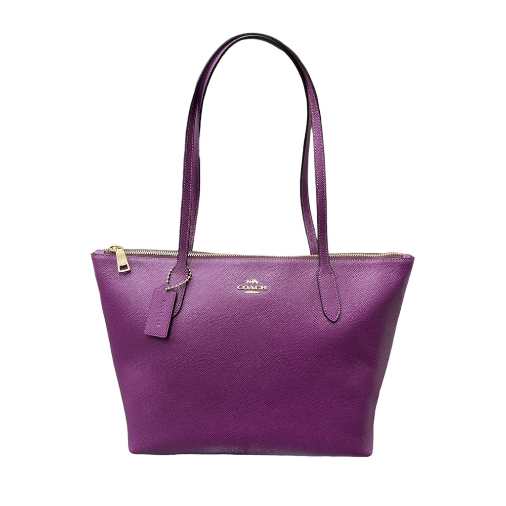 Coach Zip Top Tote- Dark Magenta (M)