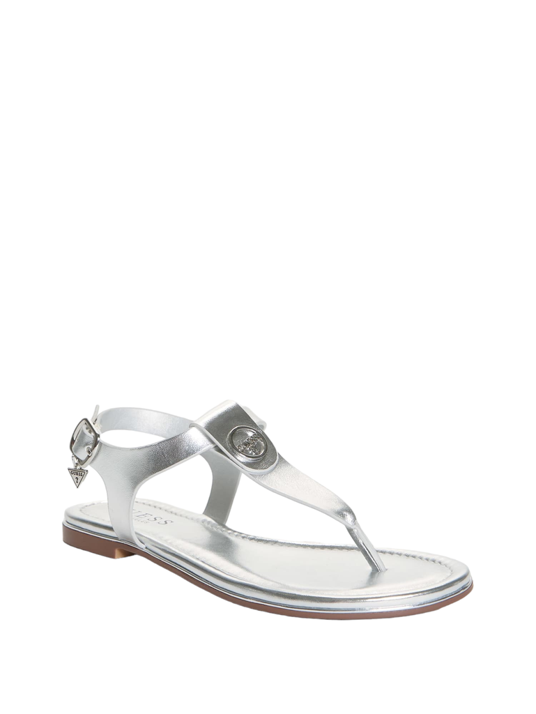 Guess Caramel T-Strap Sandal Silver 