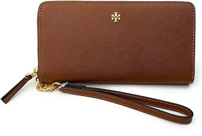 Tory Burch Emerson Wristlet Zip Continental Wallet (Moose)
