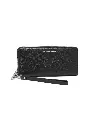 Michael Kors Jet Set Travel Zip Around Continental Wallet (Black)
