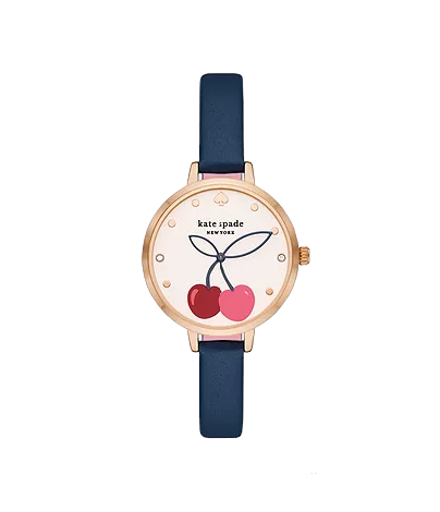 Kate Spade New York Metro Two-Hand Blue Leather Watch