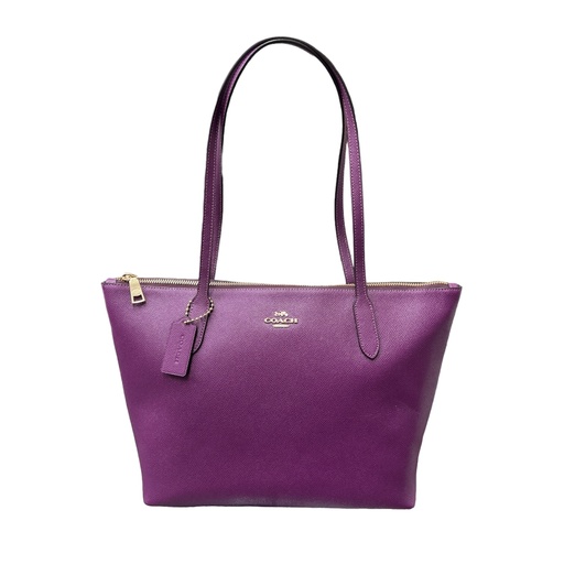 Coach Zip Top Tote- Dark Magenta (M)