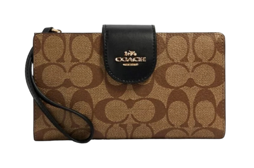 Coach Phone Wallet In Colorblock Signature Canvas